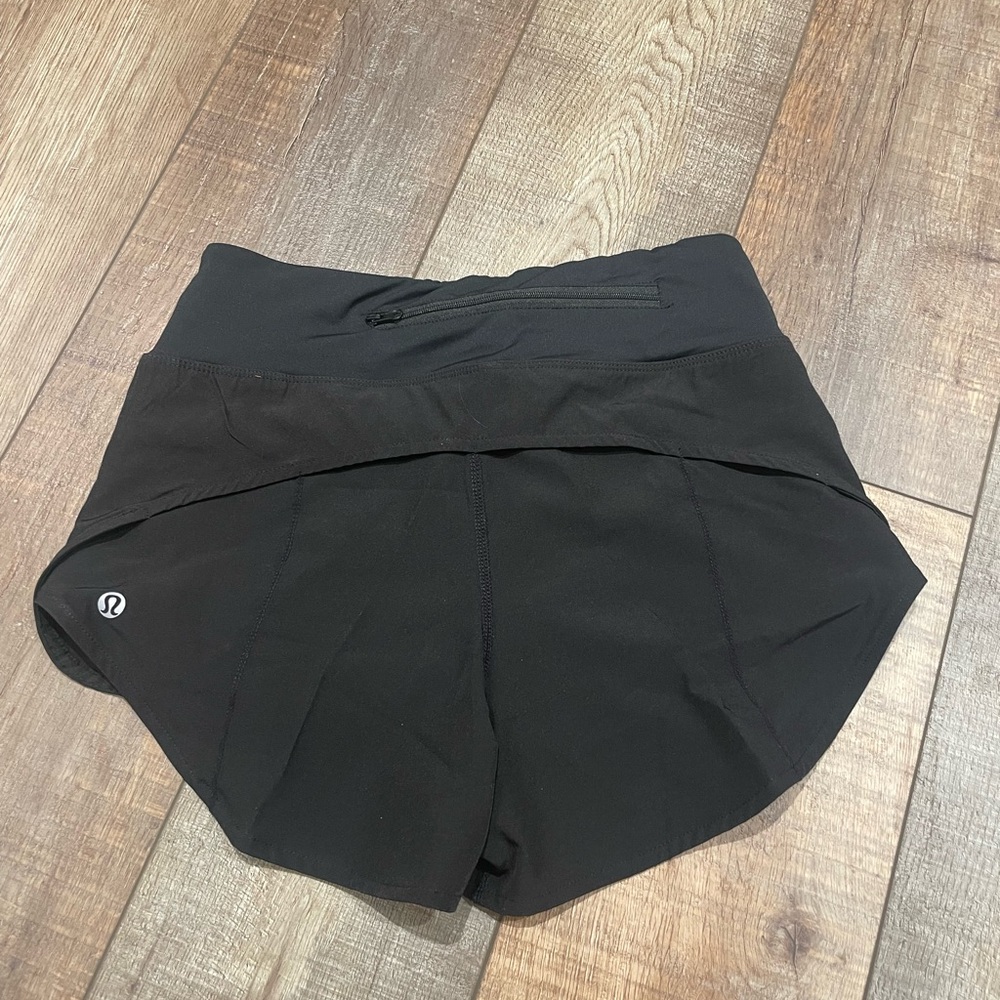 lululemon athletica Black Athletic Shorts with Curved Hem